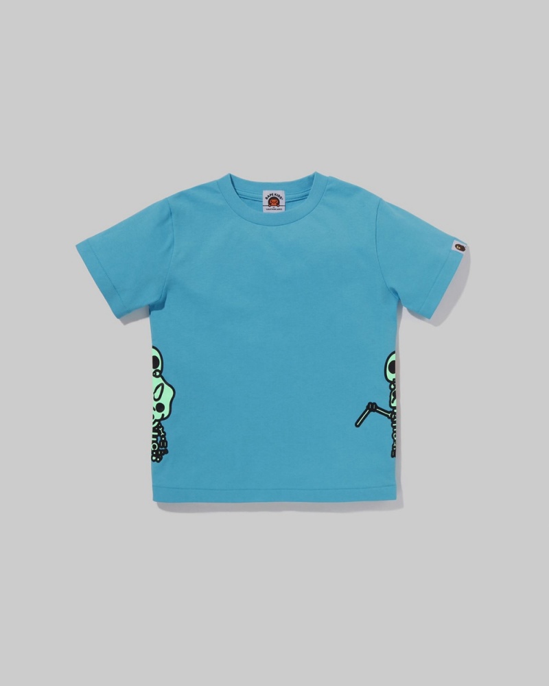 Hauts Bape Glow In The Dark Bone Dinosaur Bleu Enfant | RDV-80638199